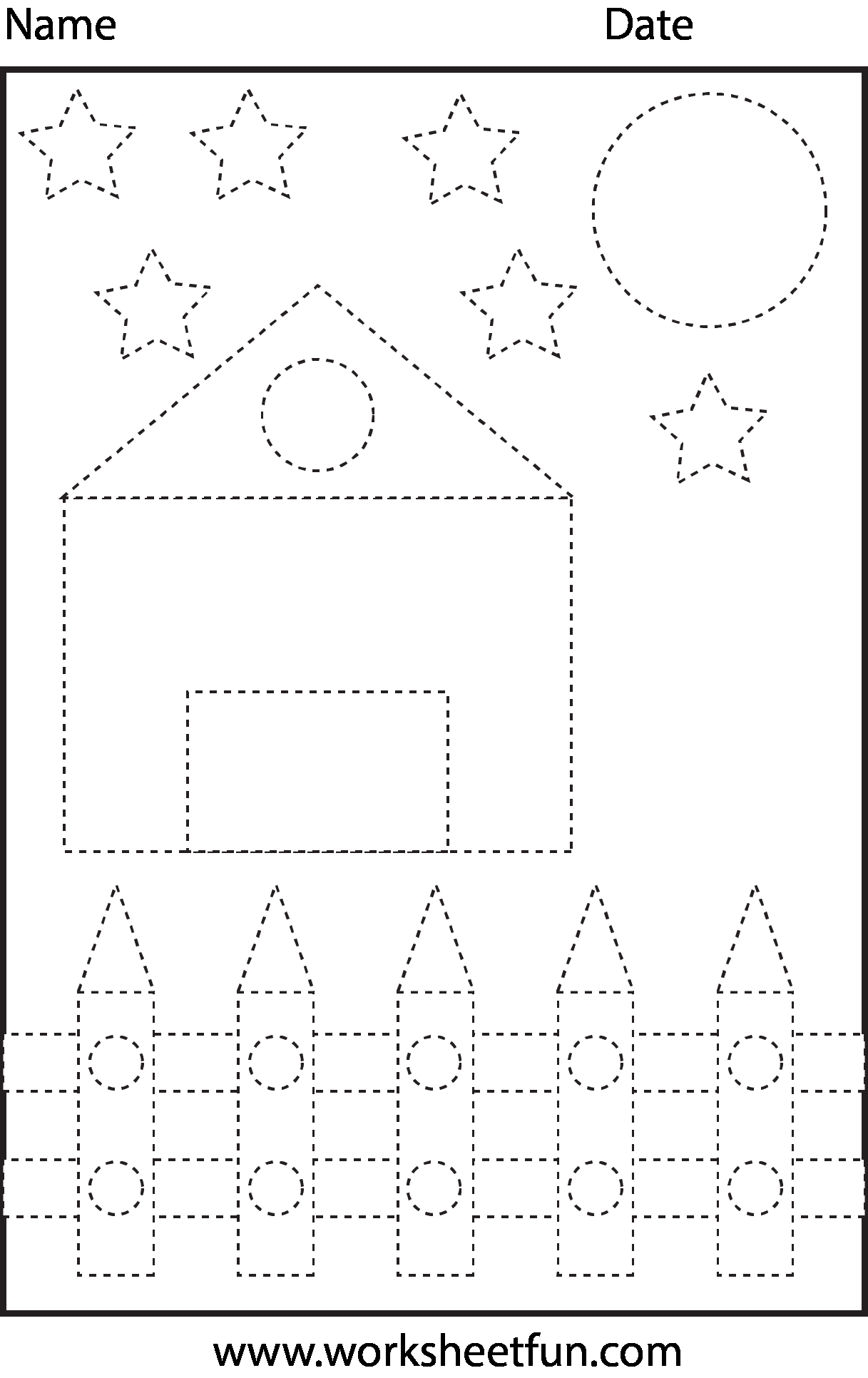 30 Shapes Tracing Worksheets For Kindergarten