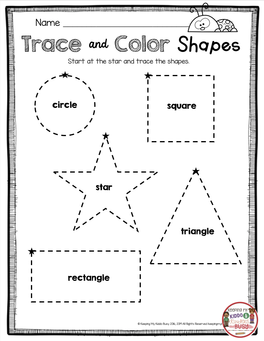 30 Shapes Tracing Worksheets For Kindergarten