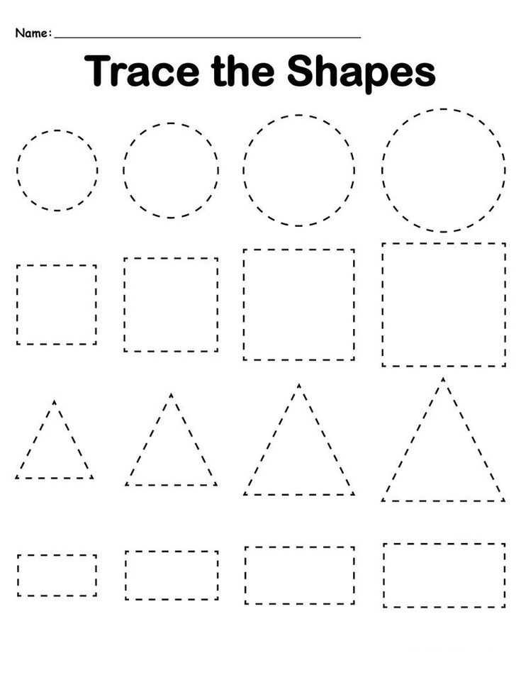 30 Shapes Tracing Worksheets For Kindergarten