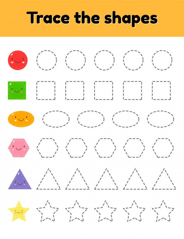 30 Shapes Tracing Worksheets For Kindergarten