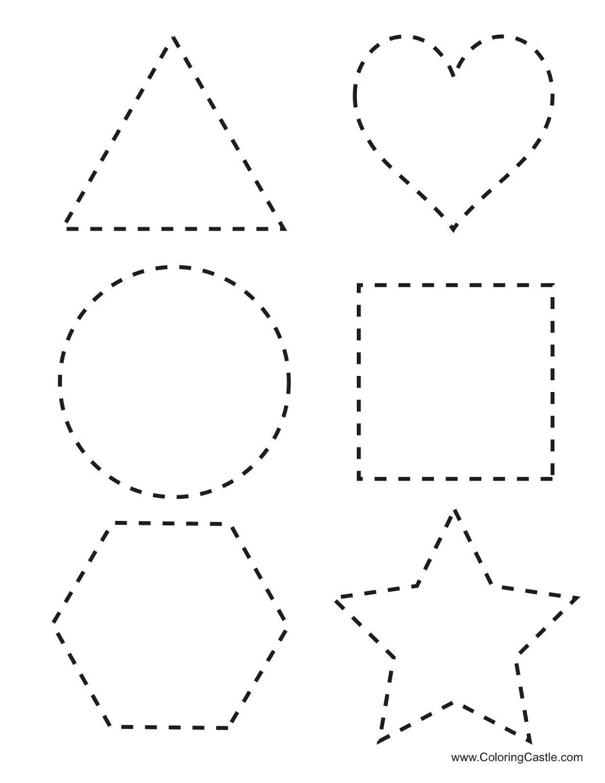 30 Shapes Tracing Worksheets For Kindergarten