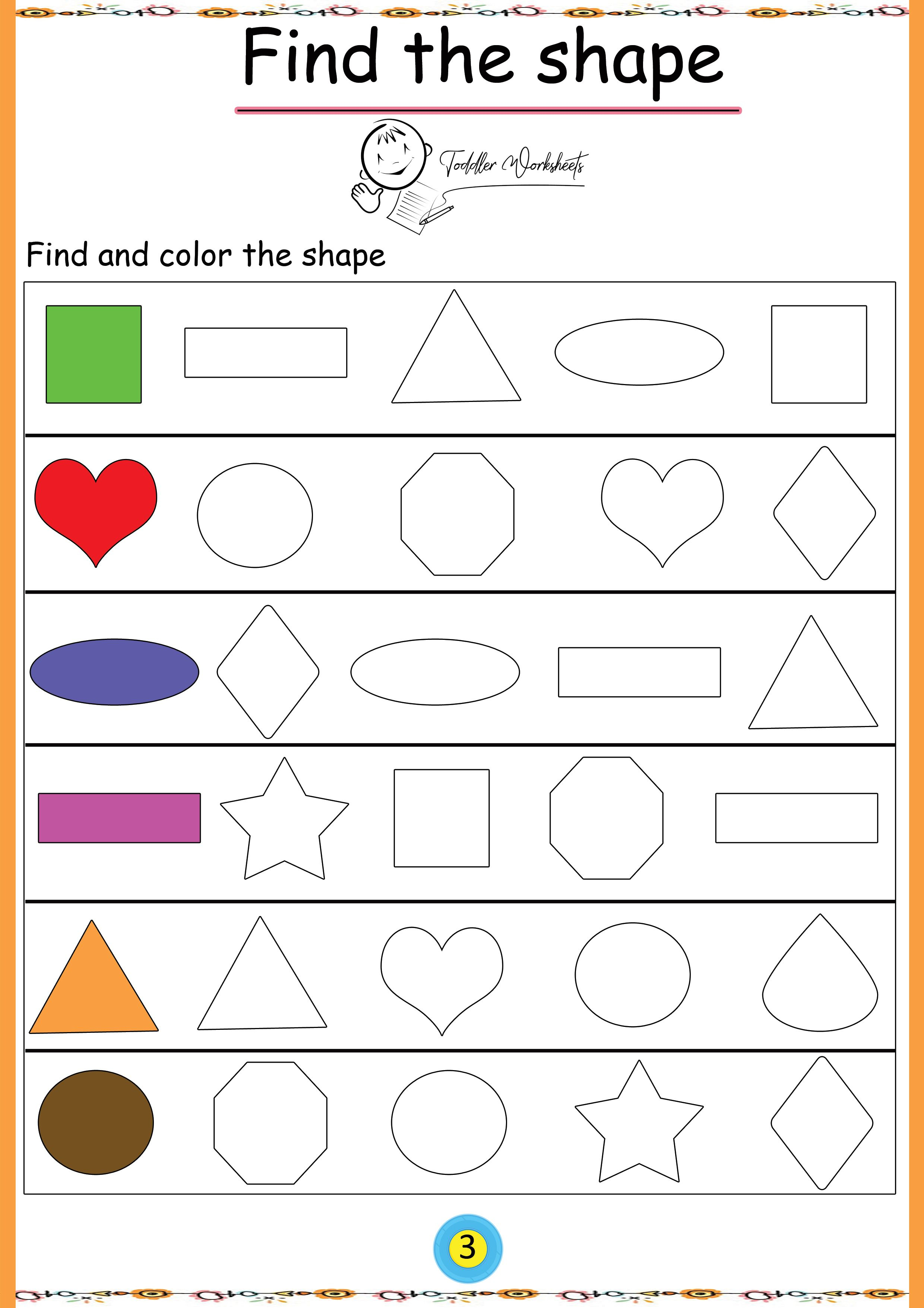 30 Shapes Tracing Worksheets For Kindergarten