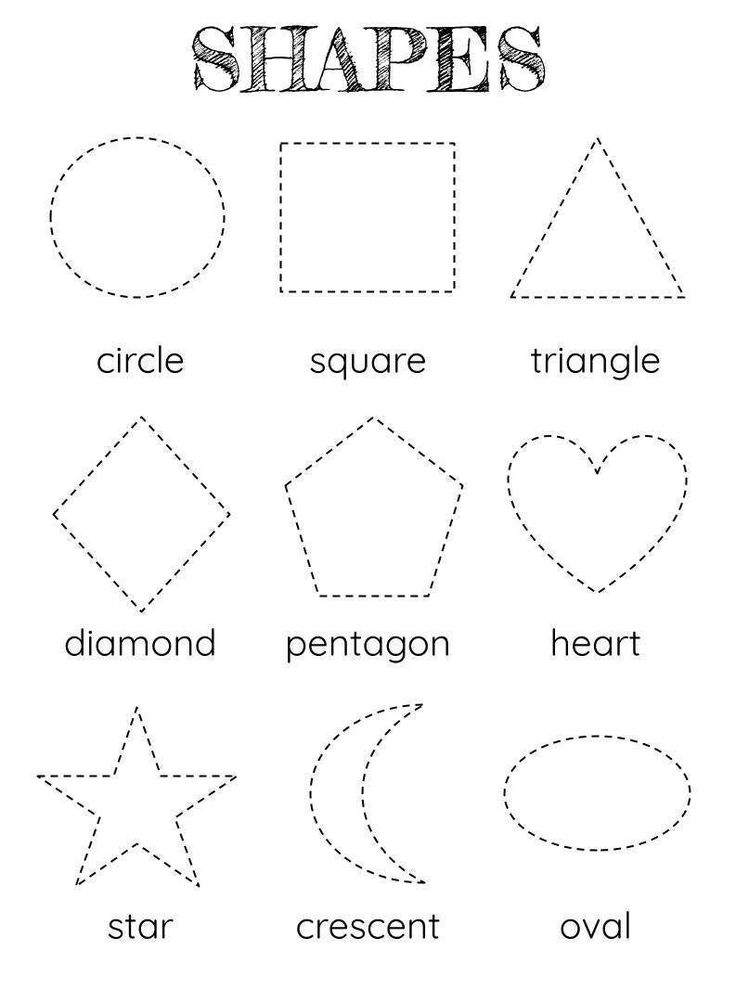 30 Shapes Tracing Worksheets For Kindergarten