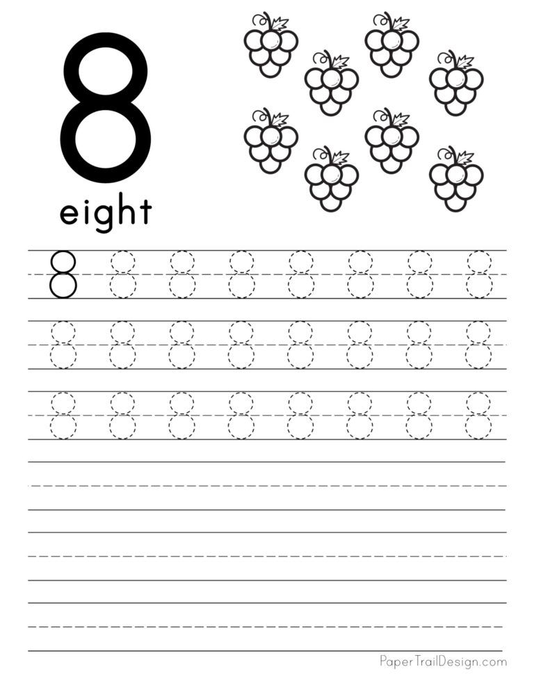 30 Tracing And Writing Number 8 Worksheet