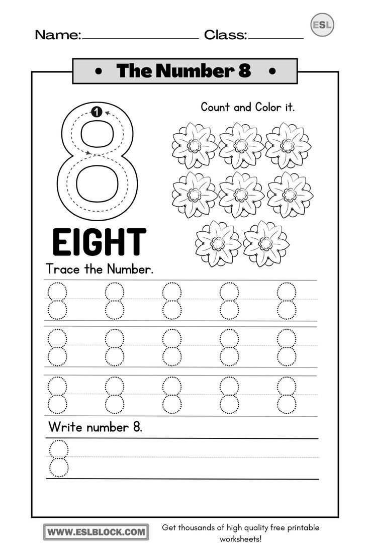 30 Tracing And Writing Number 8 Worksheet