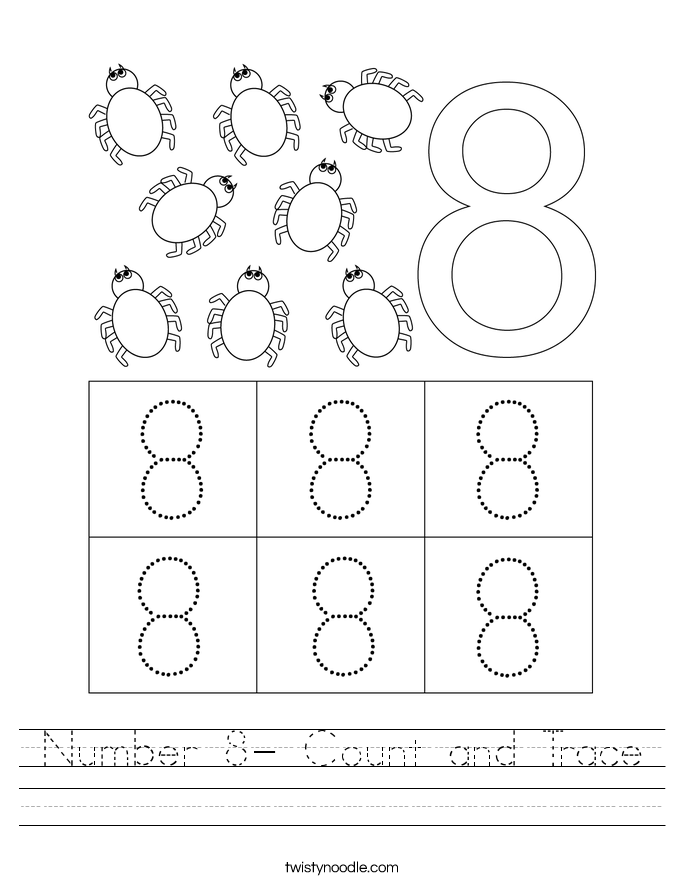 30 Tracing And Writing Number 8 Worksheet