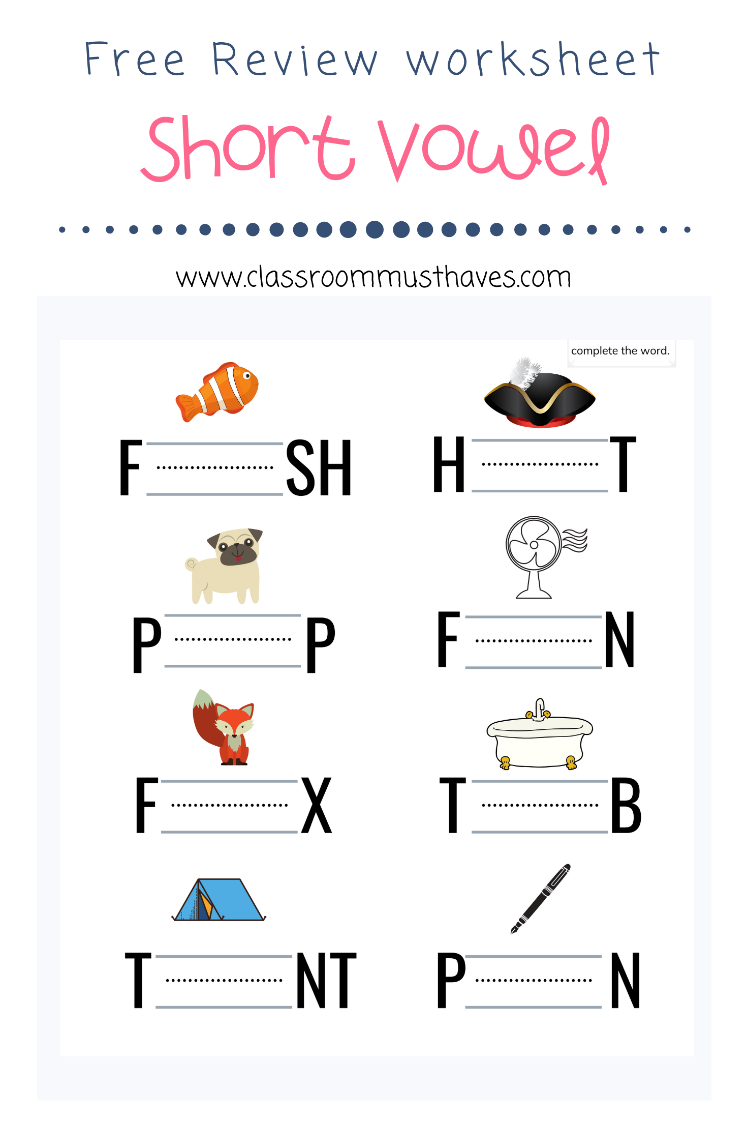 30 Vowel I Worksheets For Kindergarten