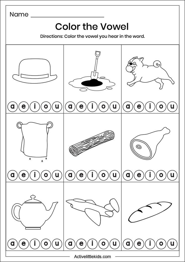 30 Vowel I Worksheets For Kindergarten