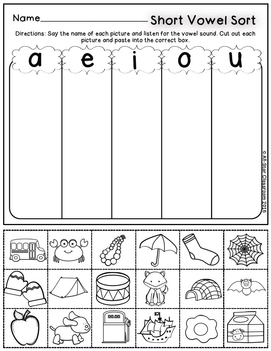 30 Vowel I Worksheets For Kindergarten