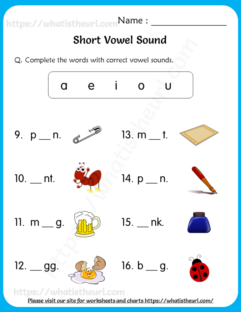 30 Vowel I Worksheets For Kindergarten