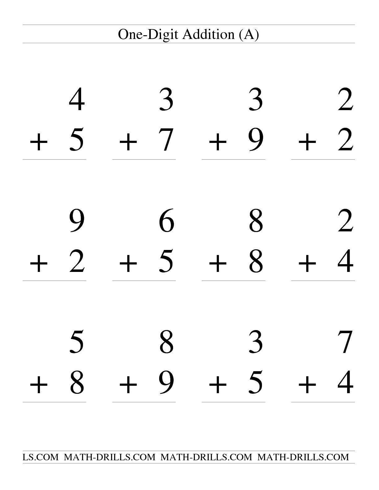 21 Addition Worksheets To Ten