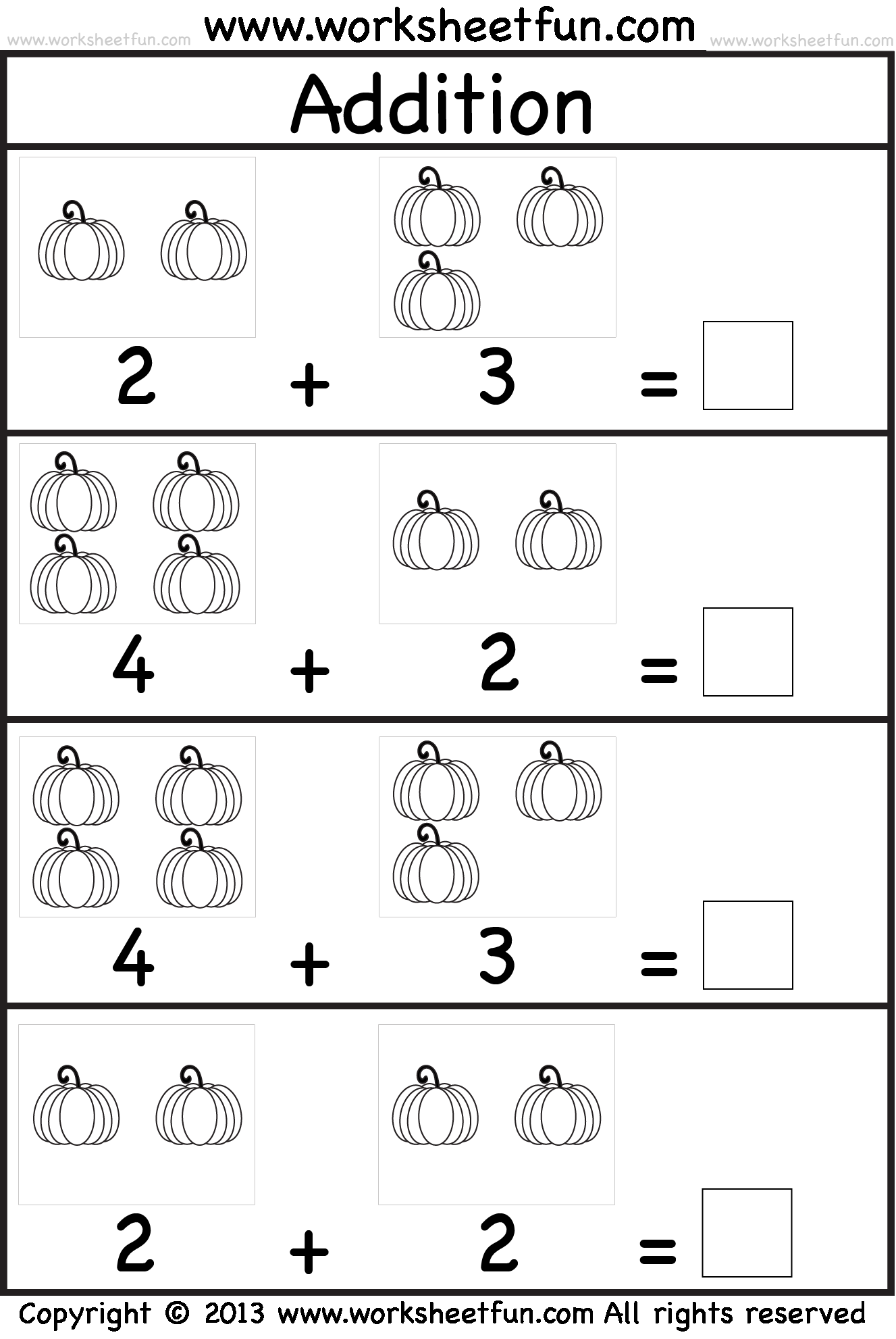 21 Addition Worksheets To Ten