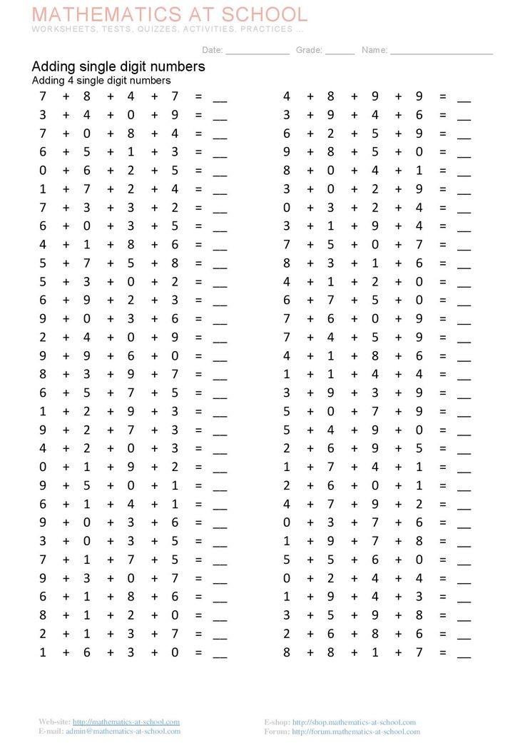 21 Addition Worksheets To Ten