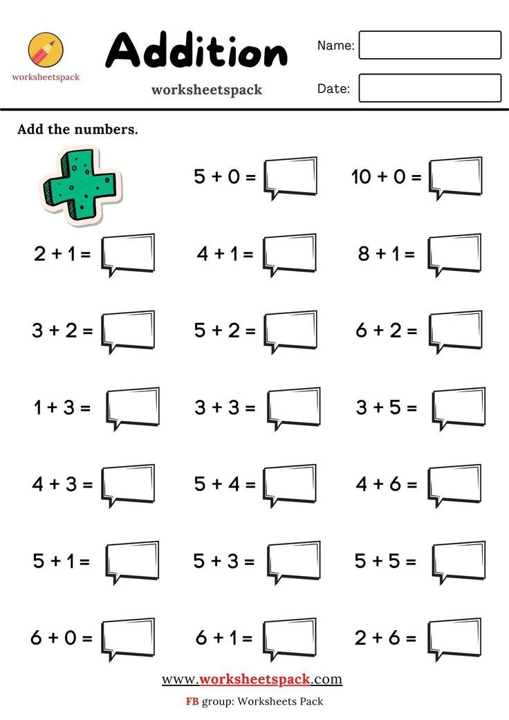 21 Addition Worksheets To Ten