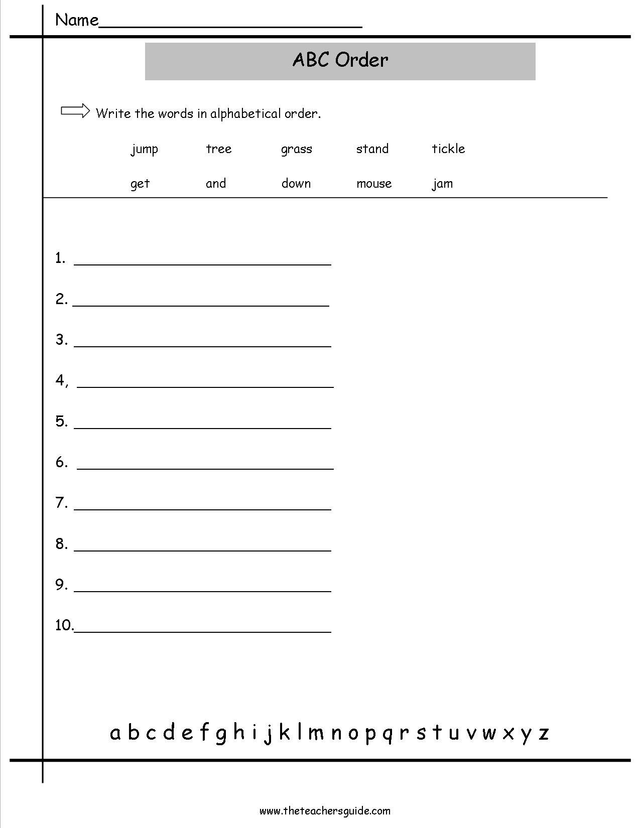 21 Alphabet Order Worksheets Kindergarten