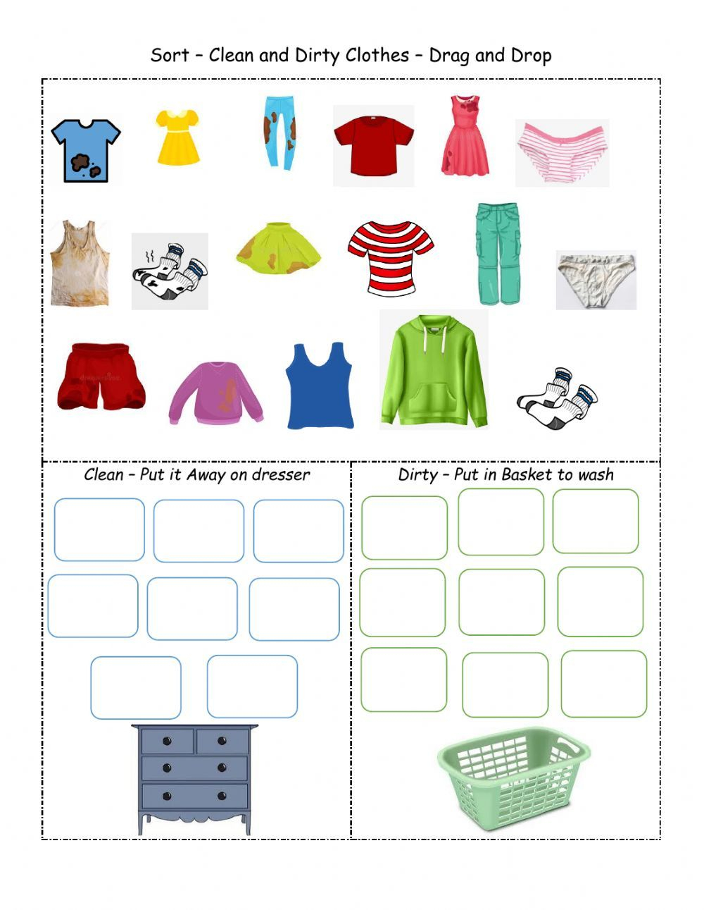 21 Clothes Worksheets For Kids Kindergarten