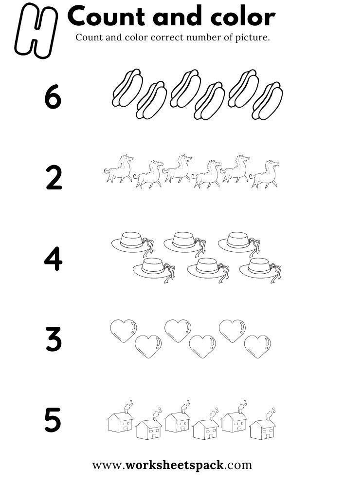 21 Count And Color Worksheets Kindergarten