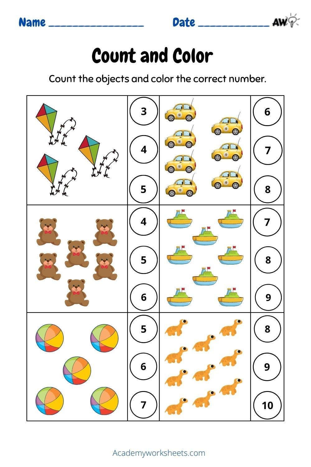 21 Count And Match Worksheets Kindergarten Easy