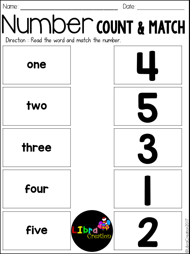 21 Count And Match Worksheets Kindergarten Easy