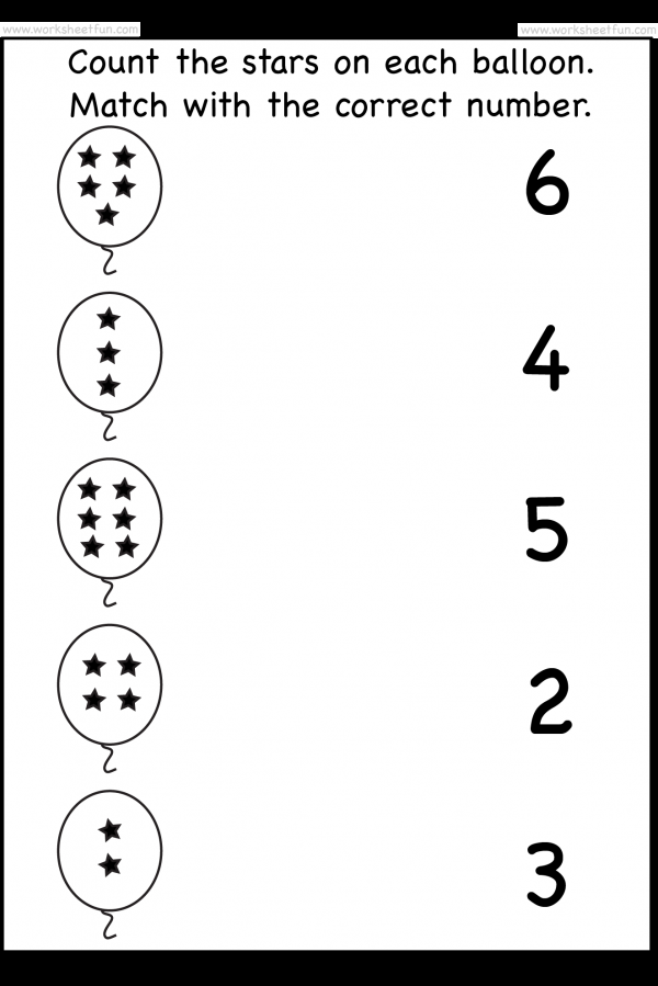 21 Count And Match Worksheets Kindergarten Easy