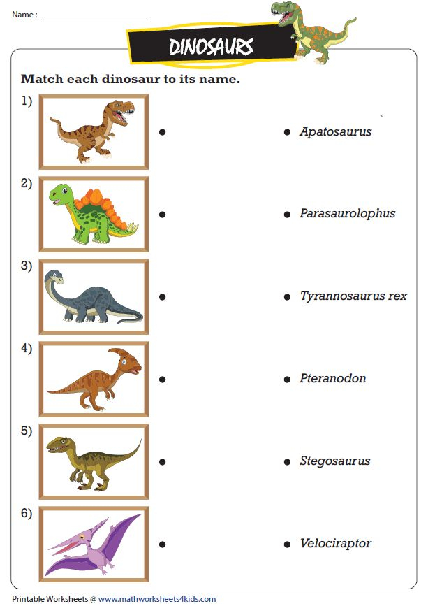 21 Dinosaurs Worksheets For Kindergarten