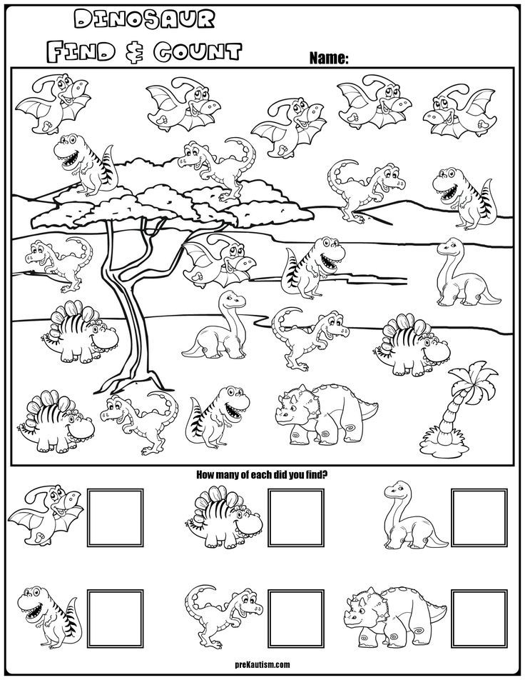 21 Dinosaurs Worksheets For Kindergarten