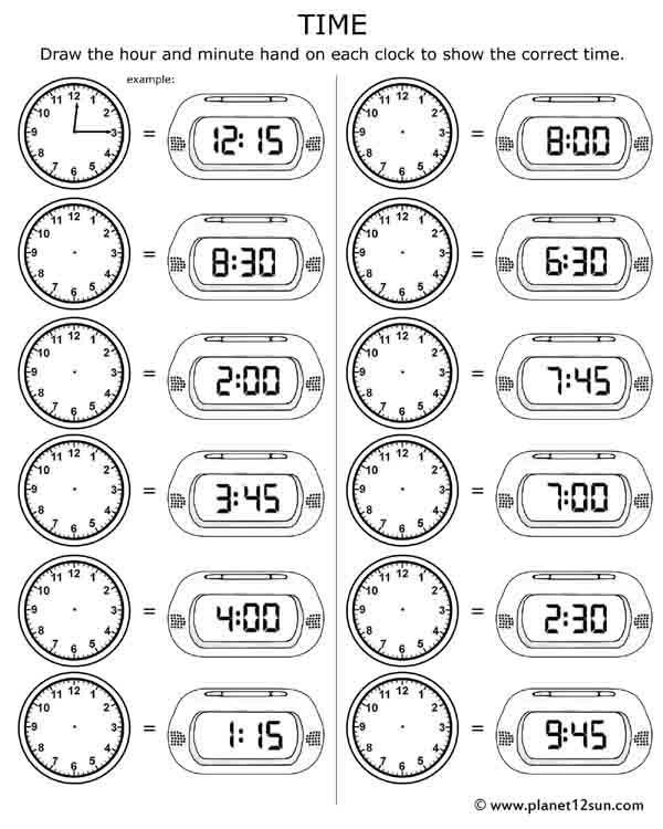 21 Grade 3 Math Worksheets Clock