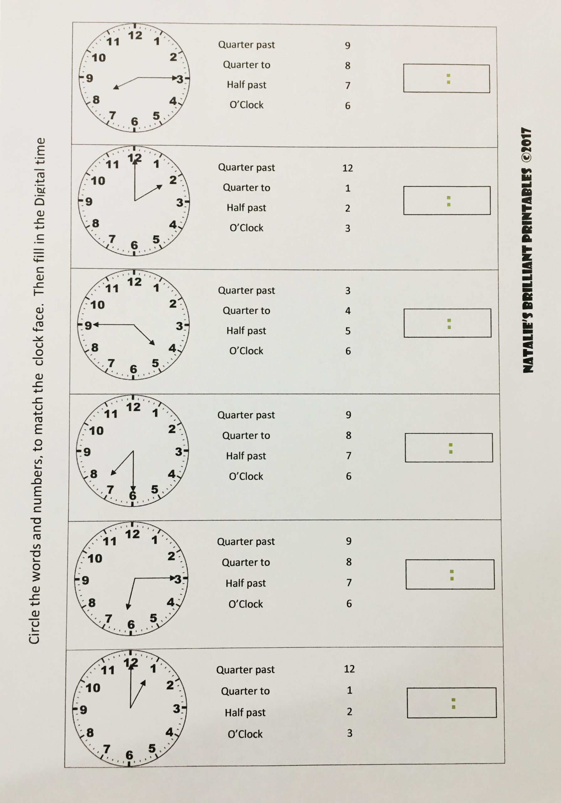 21 Grade 3 Math Worksheets Clock