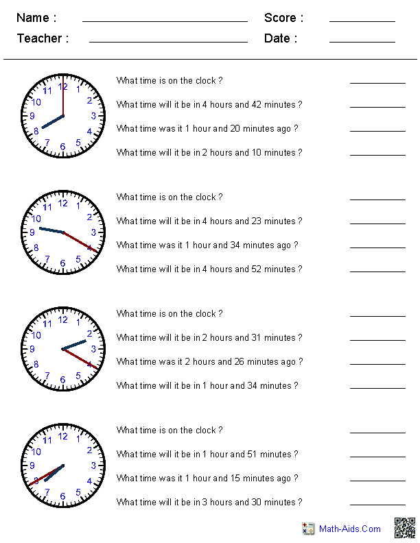 21 Grade 3 Math Worksheets Clock