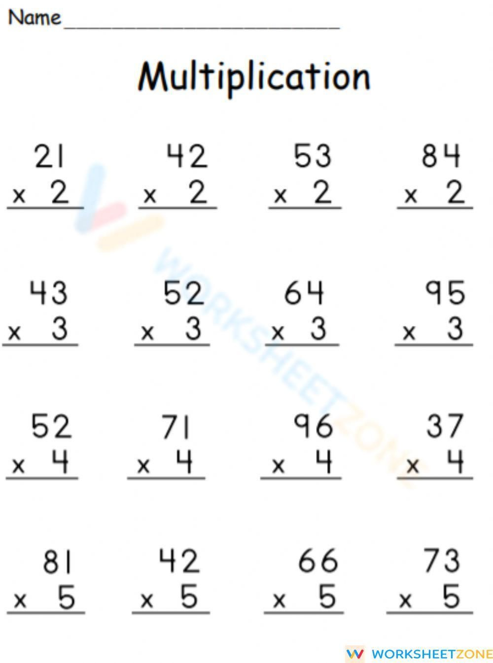 21 Lattice Method Multiplication Worksheets