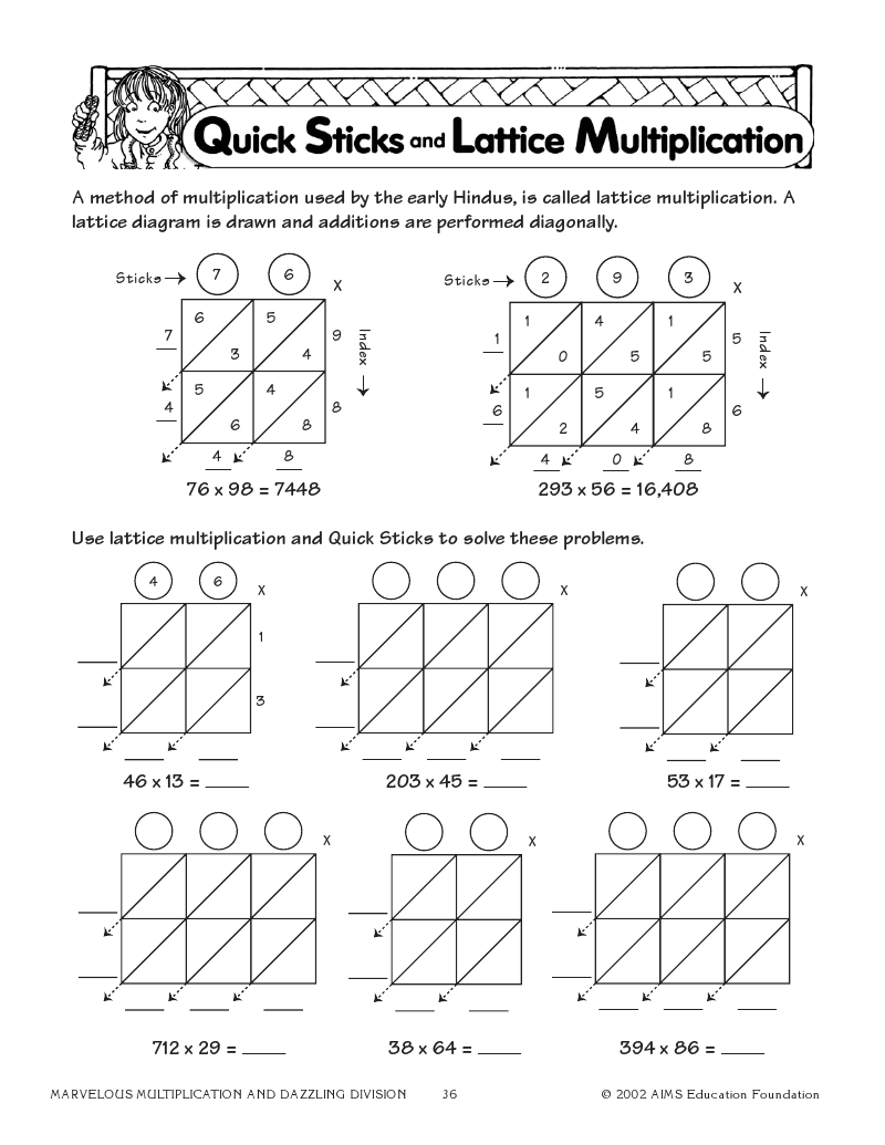 21 Lattice Method Multiplication Worksheets