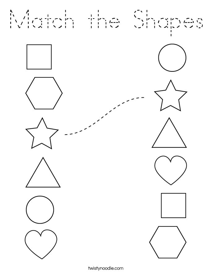 21 Shapes Tracing Worksheets For Kindergarten