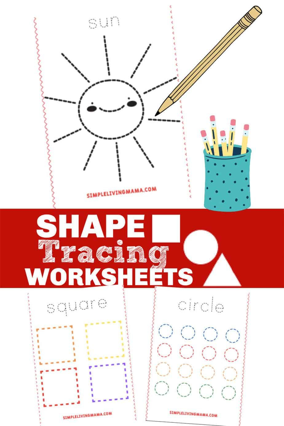 21 Shapes Tracing Worksheets For Kindergarten