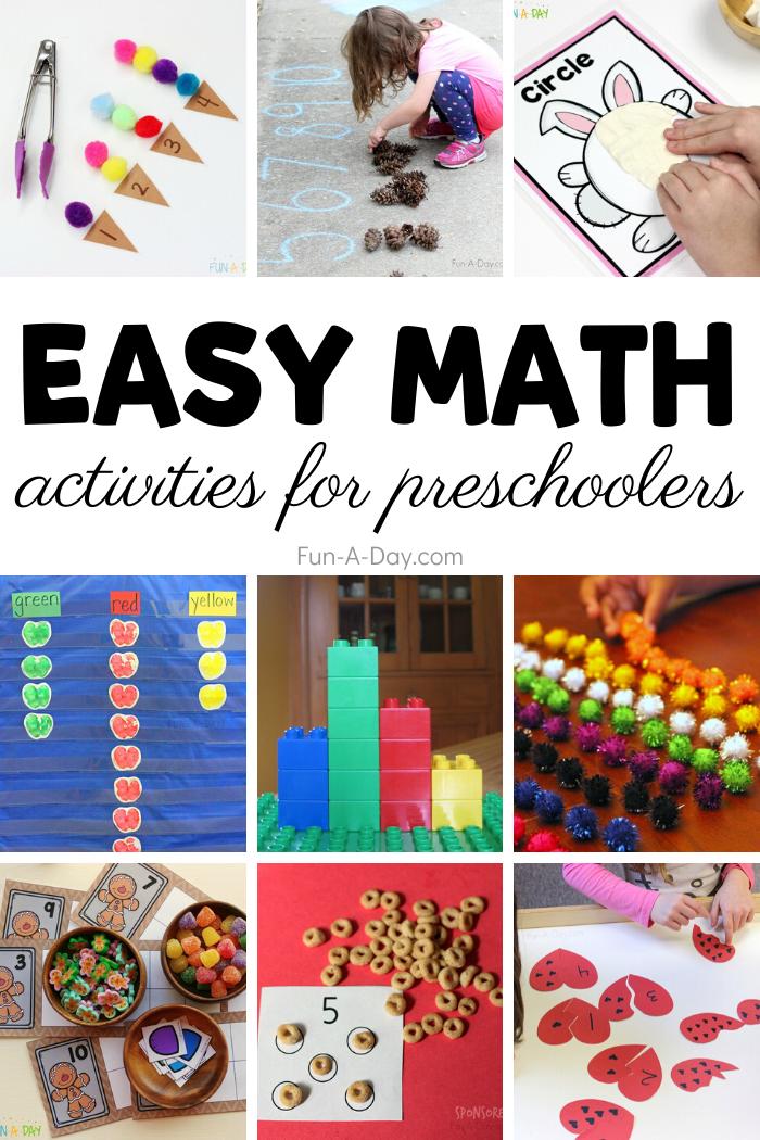 Easy Math Activities for Preschoolers to Do at Home or School Easy