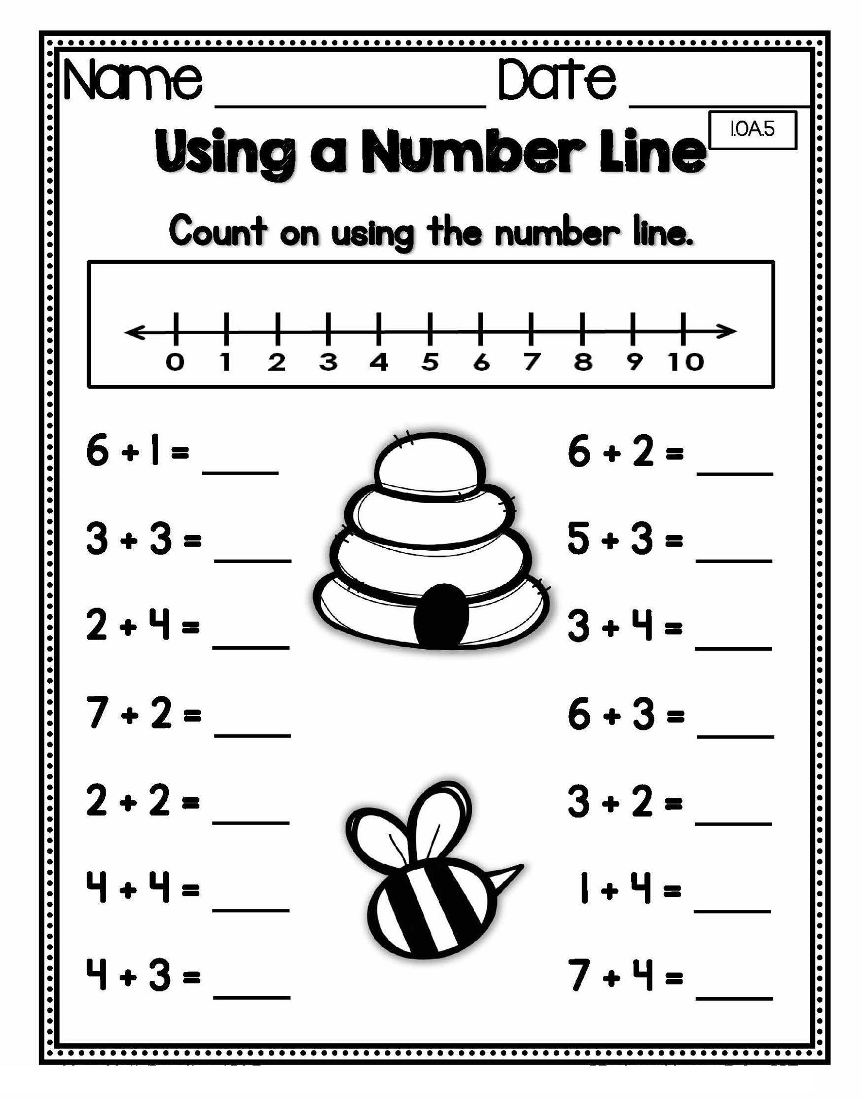 Printable Math Sheets for Grade 1 101 Activity