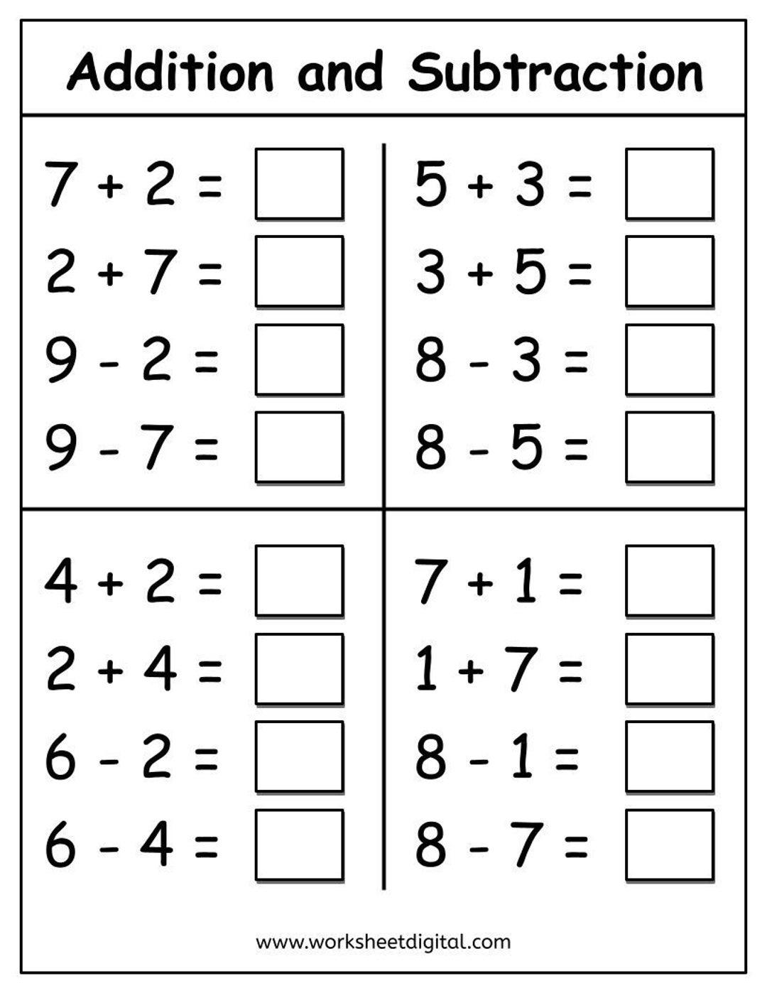 Subtraction Worksheets For Grade 1